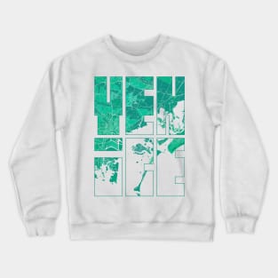 Venice, Italy City Map Typography - Watercolor Crewneck Sweatshirt